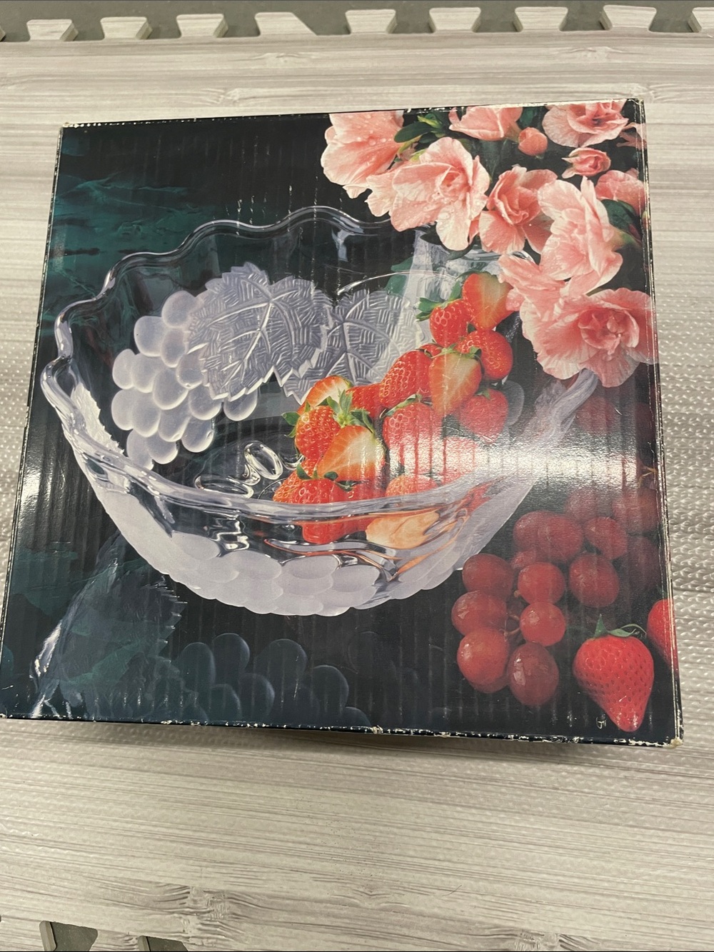 Geneva Blue Teal Swirl Round Hostess Bowl Box Art